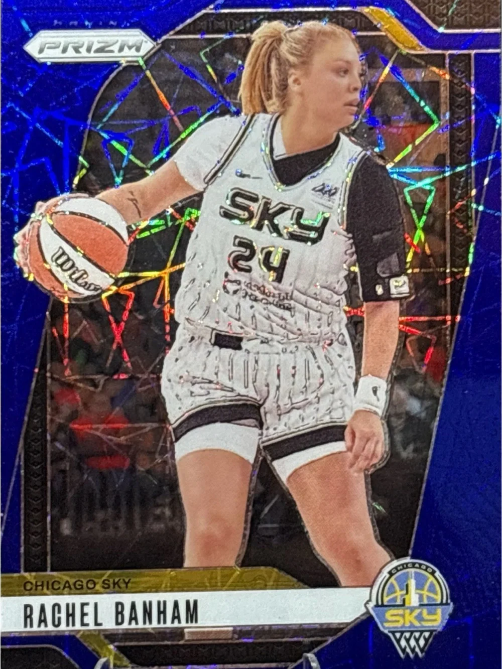 Panini Prizm Chicago Rachel Banham Blue Cracked Ice Prizm BasketballTrading Card